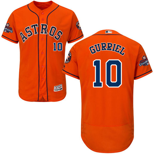 Astros #10 Yuli Gurriel Orange Flexbase Authentic Collection World Series Champions Stitched MLB Jersey